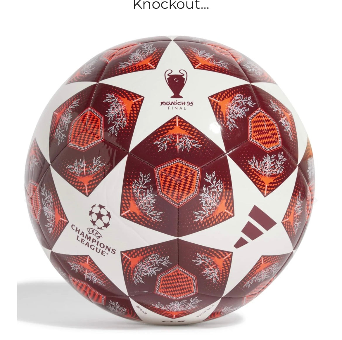 Red UCL Club Knockout Phase Ball