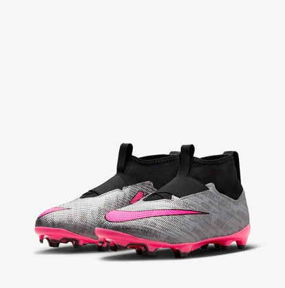 NIKE JR ZOOM SUPERFLY 9 ACAD FG/MG GREY/PINK